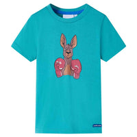 T-shirt infantil com mangas curtas menta-escuro 92