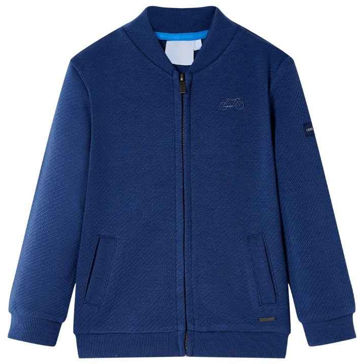 Sweatshirt para criança com fecho azul-marinho 92