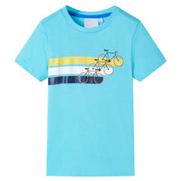 T-shirt de manga curta para criança azul-mesclado 116