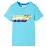 T-shirt de manga curta para criança azul-mesclado 116