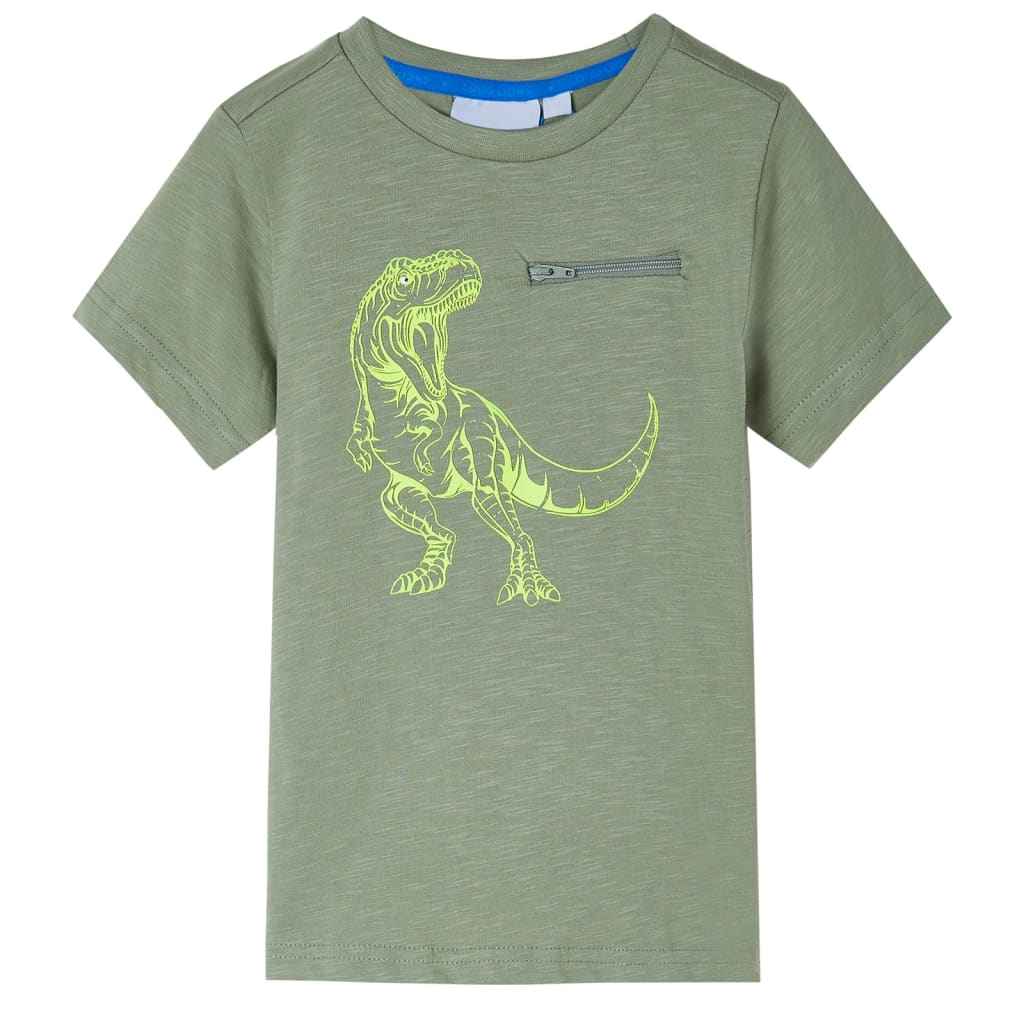 T-shirt manga curta para criança caqui-claro 92