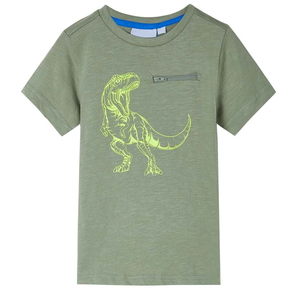 T-shirt manga curta para criança caqui-claro 92