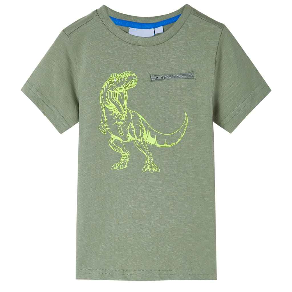 T-shirt manga curta para criança caqui-claro 92