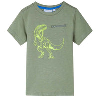 T-shirt manga curta para criança caqui-claro 92