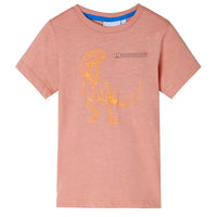 T-shirt manga curta para criança caqui-claro 92