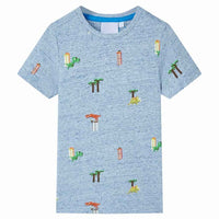 T-shirt para criança azul mesclado 92