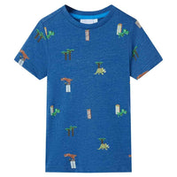 T-shirt para criança azul mesclado 92