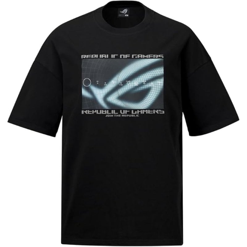 ASUS ROG Cosmic Wave T-Shirt Algodão Preta Tamanho XL