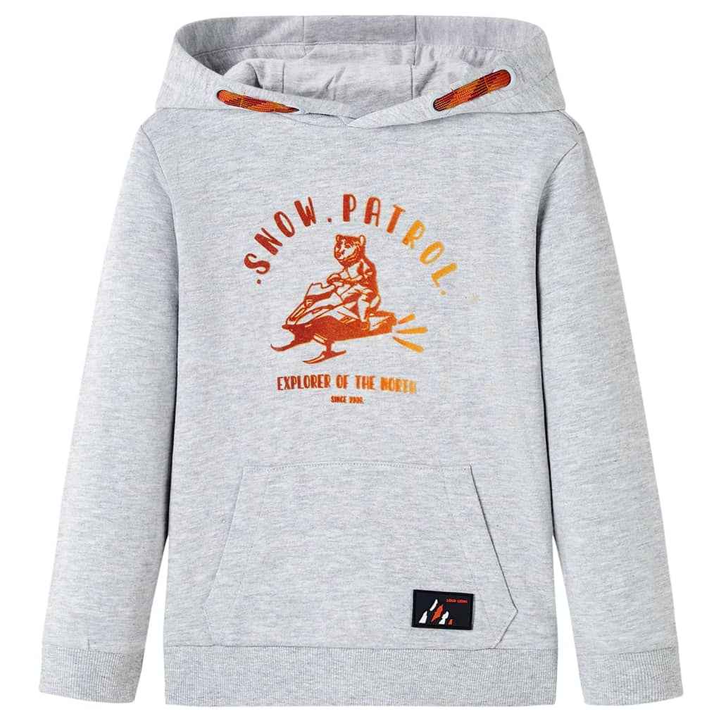 Sweatshirt para criança com capuz azul-marinho mesclado e laranja 92