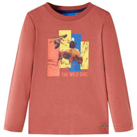 T-shirt de manga comprida para criança cor henna 92
