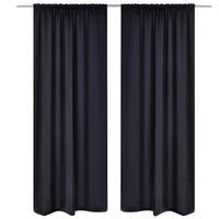 Cortinas pretas blackout 2 peças 135 x 245 cm
