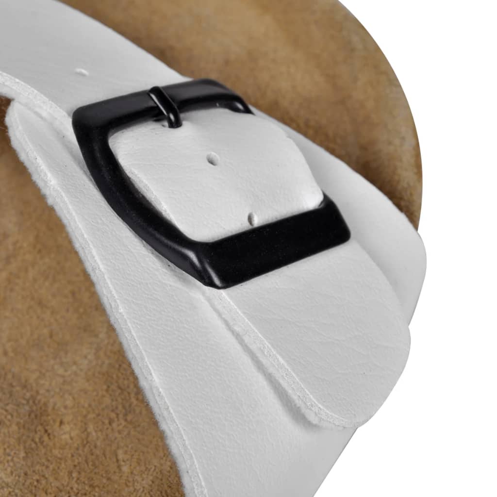vidaXL Sandálias de cortiça Bio senhora 1 fivela tamanho 36 branco