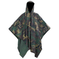 vidaXL Poncho para a chuva impermeável campismo/caminhadas camuflagem