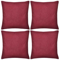 130931 4 Burgundy Cushion Covers Cotton 40 x 40 cm