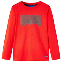 T-shirt de manga comprida para criança vermelho 92