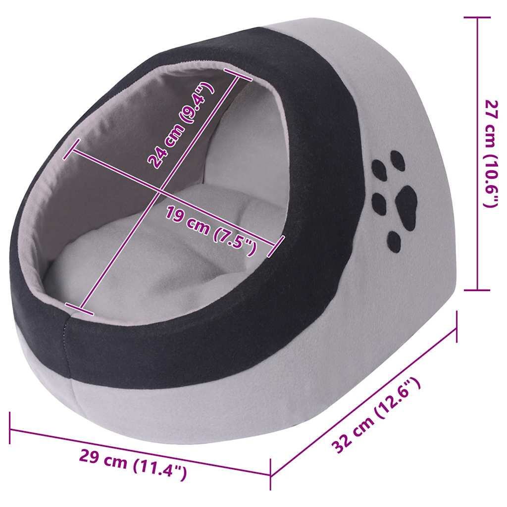 vidaXL Ninho para gato cinzento e preto M