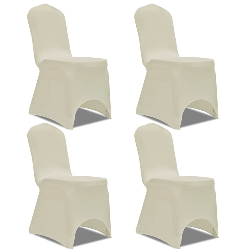 vidaXL Capa extensível para cadeira 4 pcs branco