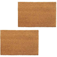 vidaXL Tapetes de porta em fibra de coco 2 pcs 24 mm 40x60 cm natural