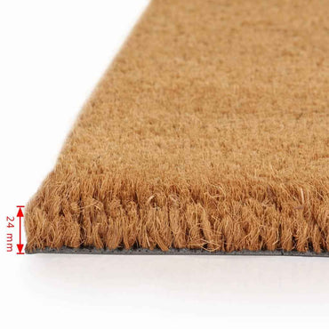 vidaXL Tapetes de porta em fibra de coco 2 pcs 24 mm 40x60 cm natural