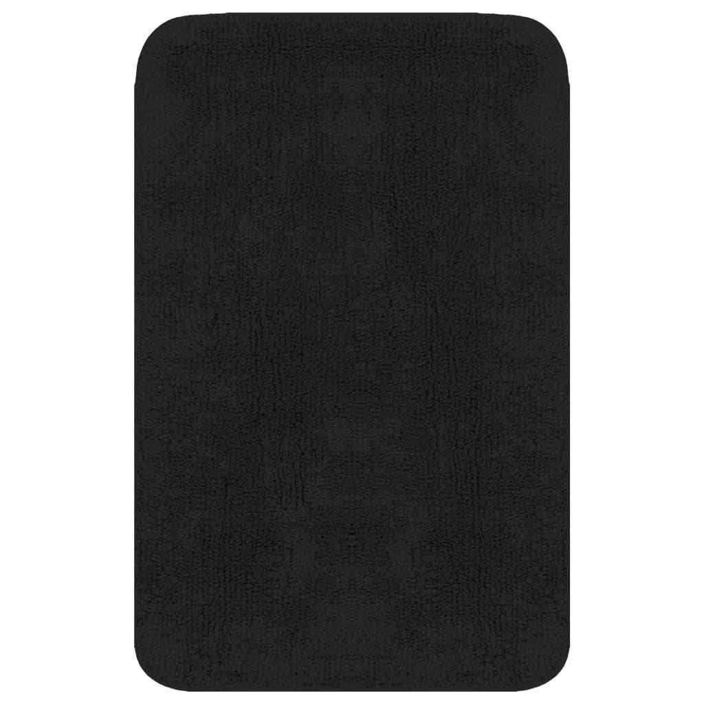 vidaXL Conjunto tapetes de casa de banho 3 pcs tecido antracite