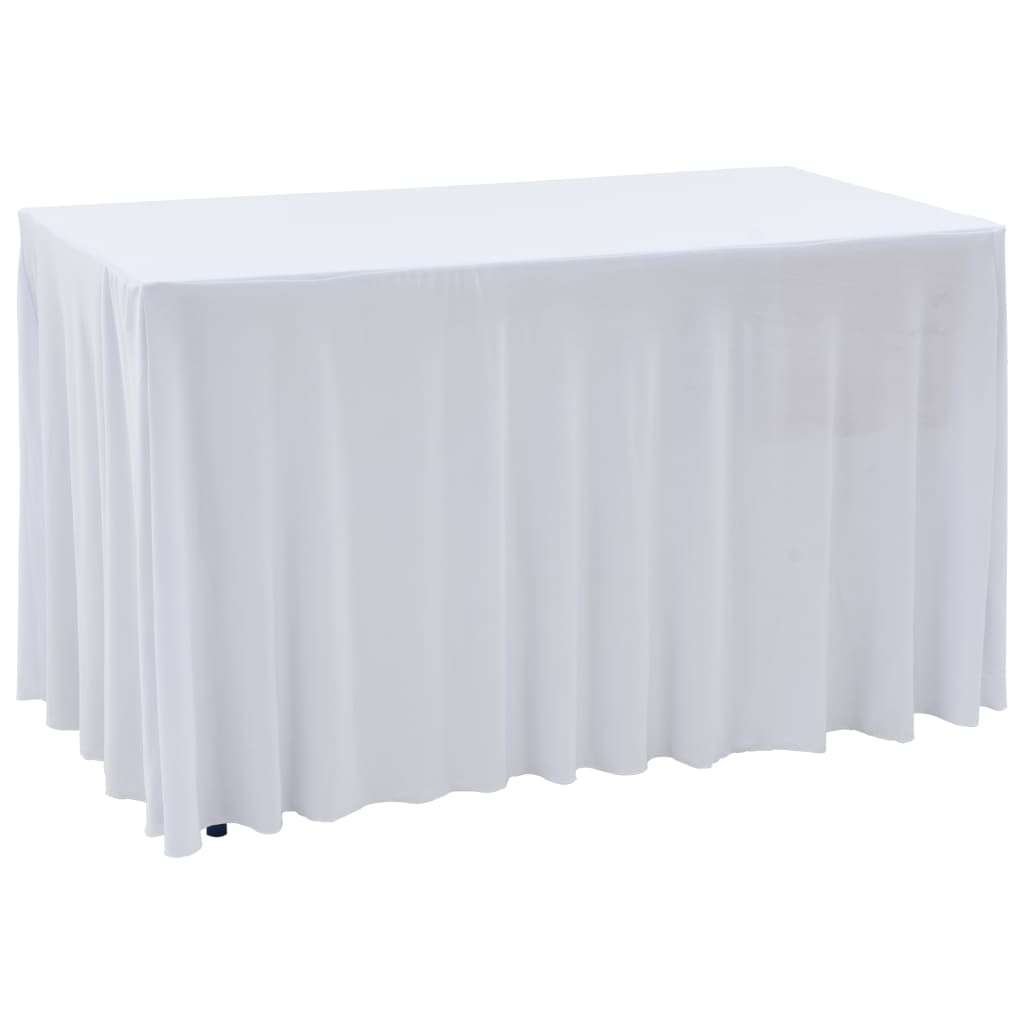 vidaXL Capa extensível para mesa c/ camilha 2 pcs 120x74 cm branco