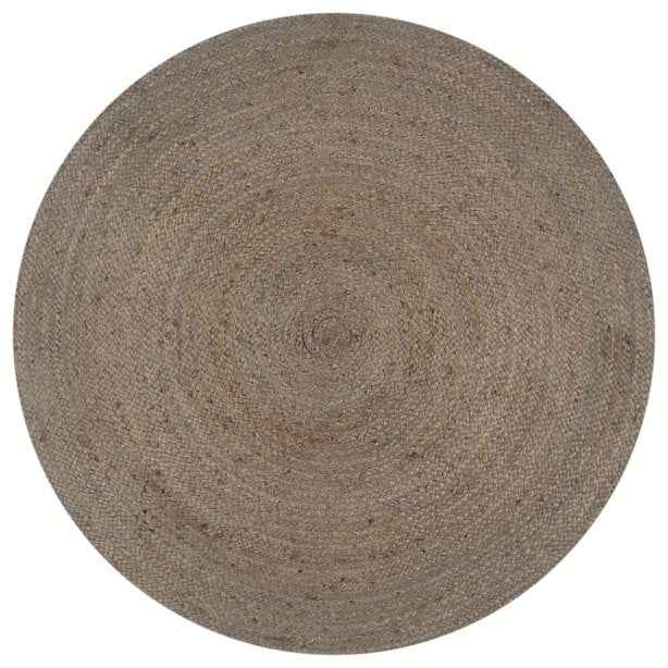 vidaXL Tapete artesanal em juta redondo 90 cm cinzento