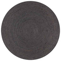 vidaXL Tapete artesanal em juta redondo 90 cm cinzento