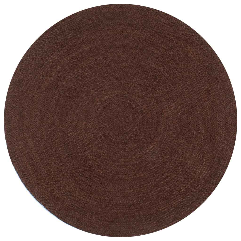vidaXL Tapete artesanal em juta redondo 90 cm cinzento