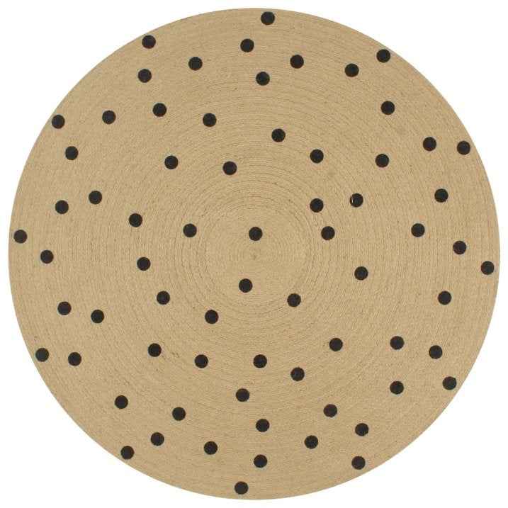 vidaXL Tapete artesanal em juta com impressão pintas 90 cm