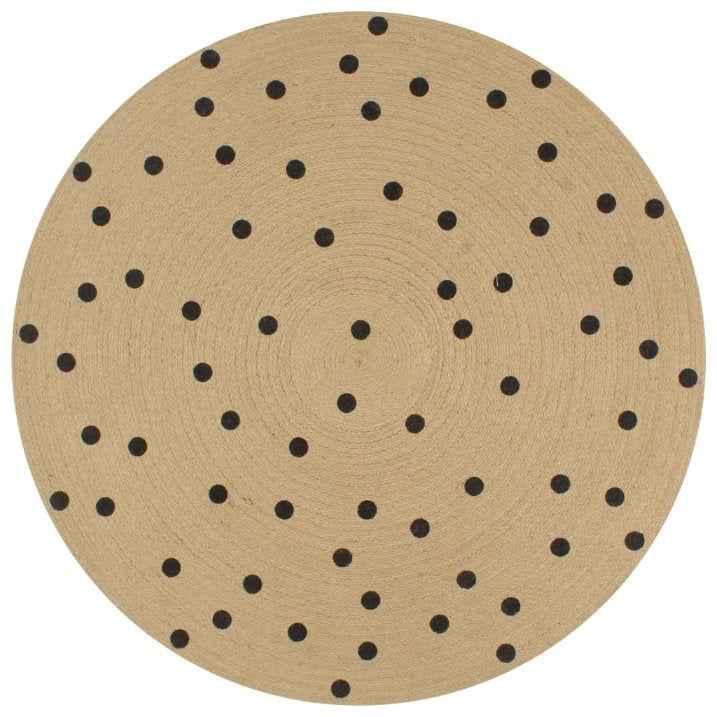 vidaXL Tapete artesanal em juta com impressão pintas 90 cm