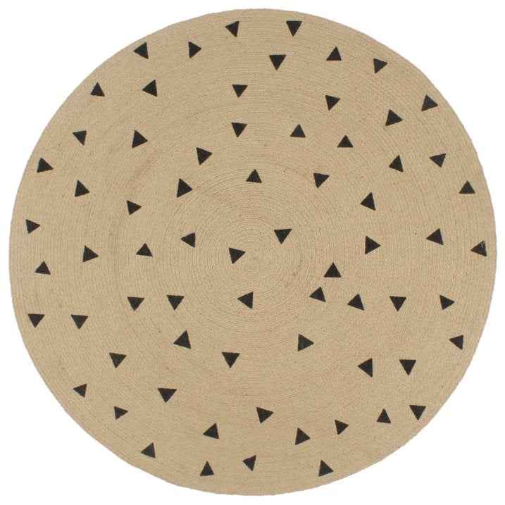 vidaXL Tapete artesanal em juta com impressão pintas 90 cm