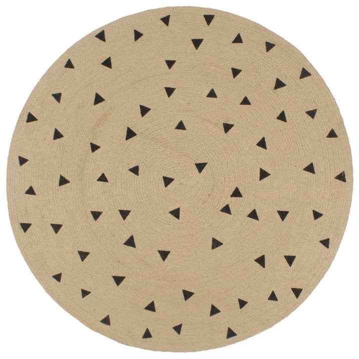 vidaXL Tapete artesanal em juta com impressão pintas 90 cm