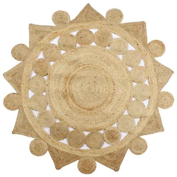 vidaXL Tapete artesanal em juta trançada 90 cm