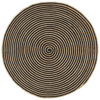 vidaXL Tapete artesanal em juta com design em espiral branco 90 cm