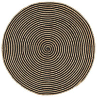 vidaXL Tapete artesanal em juta com design em espiral branco 90 cm