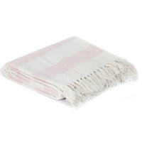 vidaXL Manta em algodão 125x150 cm riscas rosa velho