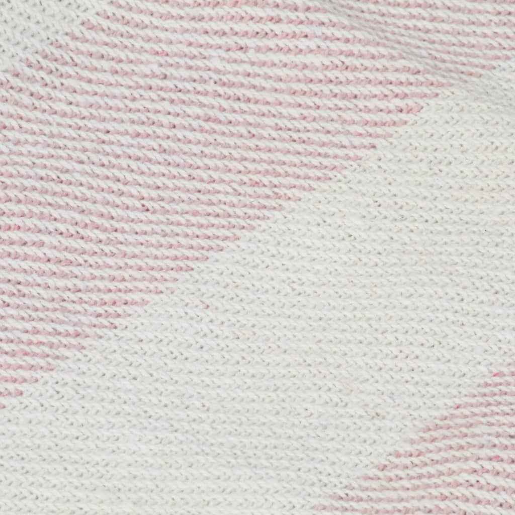 vidaXL Manta em algodão 125x150 cm riscas rosa velho
