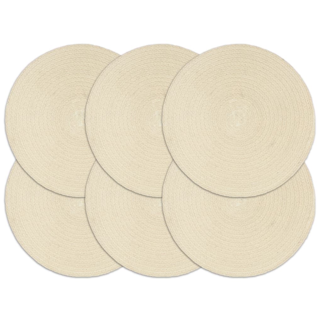 vidaXL Individuais de mesa 4 pcs em juta liso 38 cm redondo natural