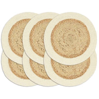 vidaXL Individuais de mesa 4 pcs em juta liso 38 cm redondo natural