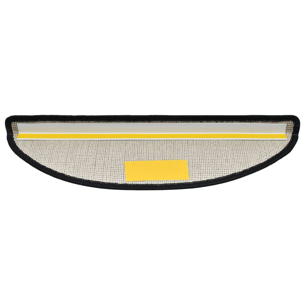 vidaXL Tapetes de escada 15 peças 56x17x3 cm antracite semicircular