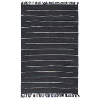 vidaXL Tapete chindi tecido à mão algodão 120x170 cm antracite
