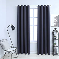 vidaXL Cortinas blackout com argolas em metal 2 pcs 140x175 cm preto