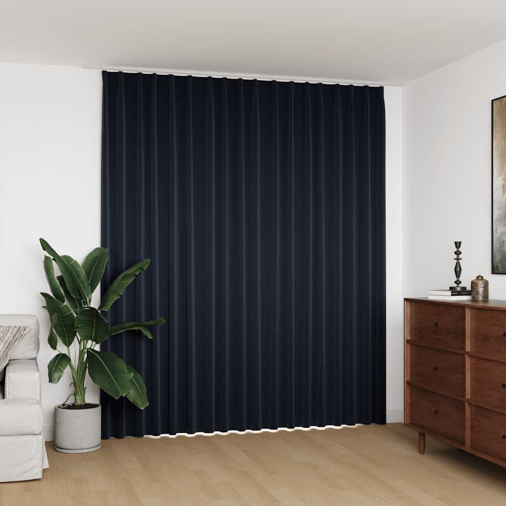 vidaXL Cortina blackout com ganchos 290x245 cm preto