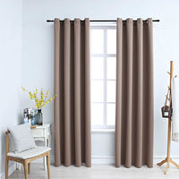 vidaXL Cortinas blackout com argolas em metal 2 pcs 140x175 cm preto