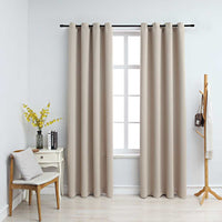 vidaXL Cortinas blackout com argolas em metal 2 pcs 140x175 cm preto