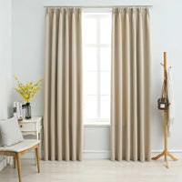 vidaXL Cortinas blackout com ganchos 2 pcs 140x175 cm preto