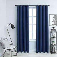 vidaXL Cortinas blackout com argolas em metal 2 pcs 140x175 cm preto