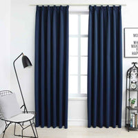 vidaXL Cortinas blackout com ganchos 2 pcs 140x175 cm preto