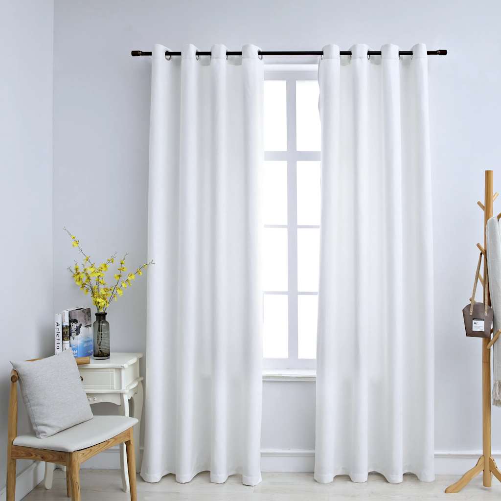 vidaXL Cortinas blackout c/ argolas em metal 2 pcs 140x175cm antracite