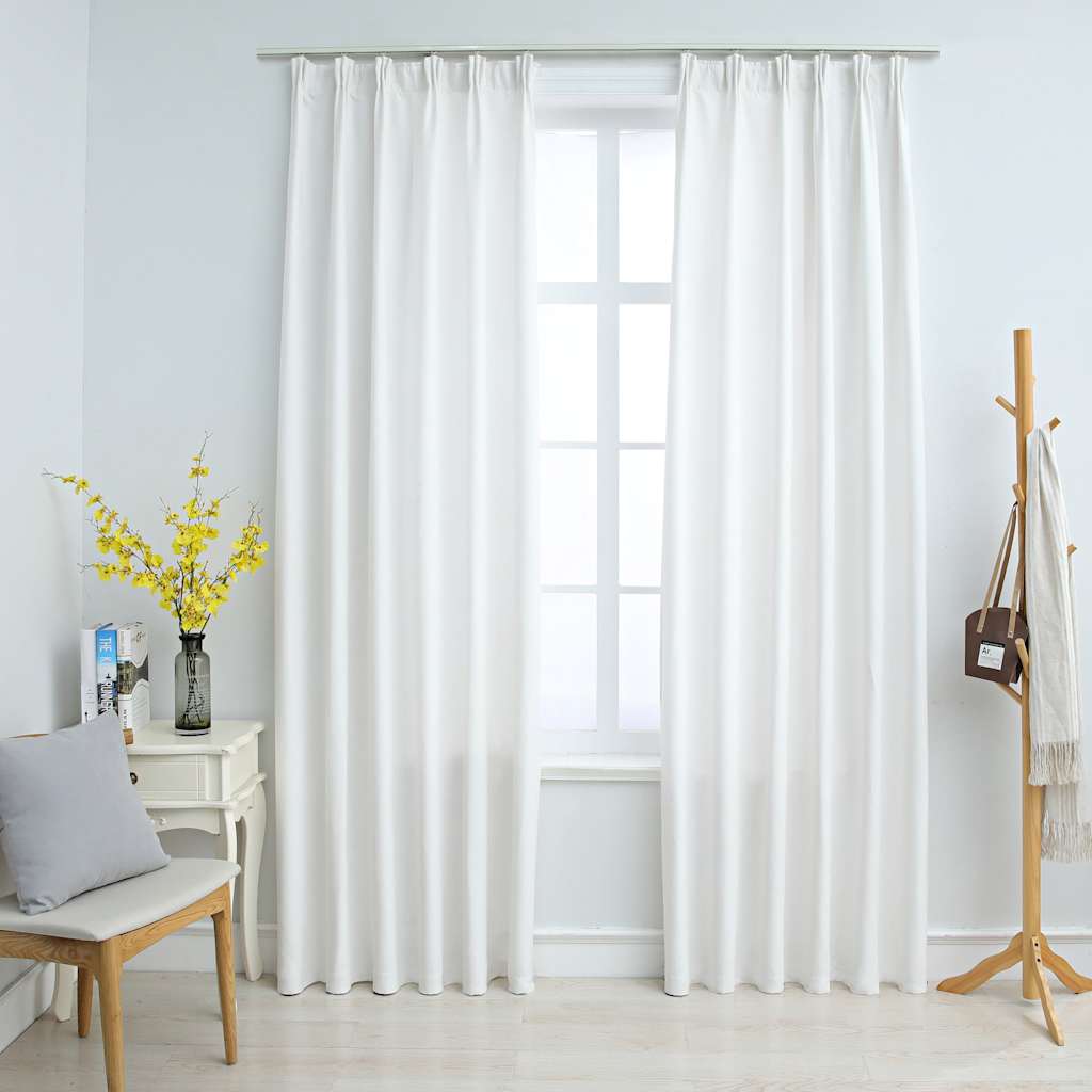 vidaXL Cortinas blackout com ganchos 2 pcs 140x175 cm antracite